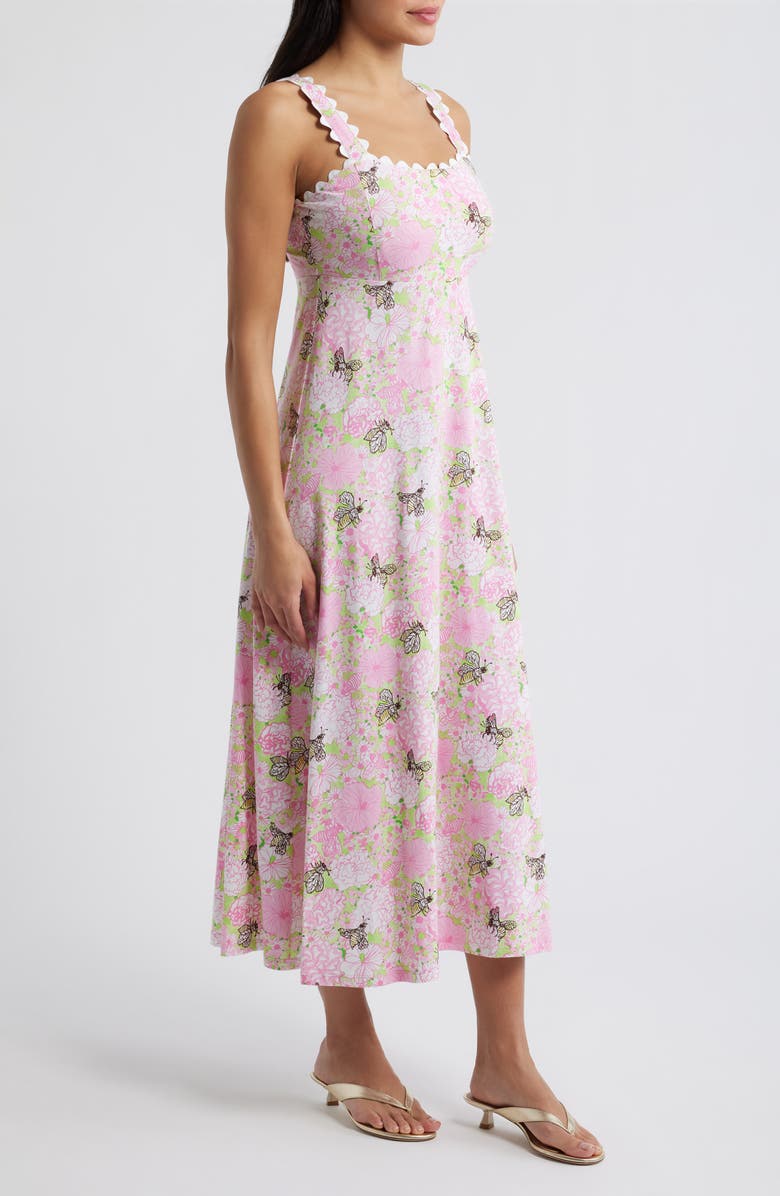Lilly Pulitzer<sup>®</sup> Dwyer Floral Print Sleeveless Dress, Alternate, color, Pistachio Macaron Bees Knees