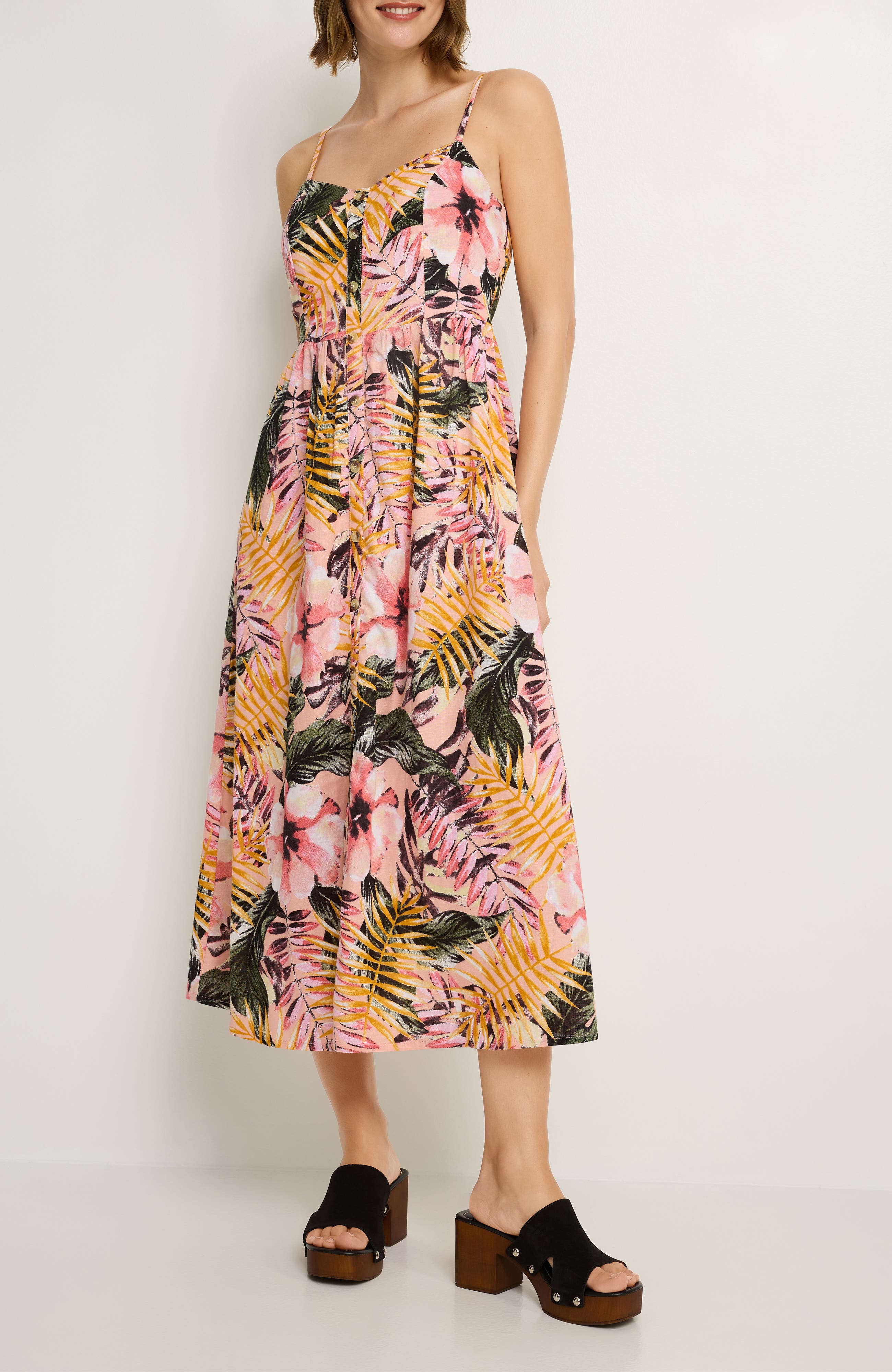 Women's Button Up Panel Dress