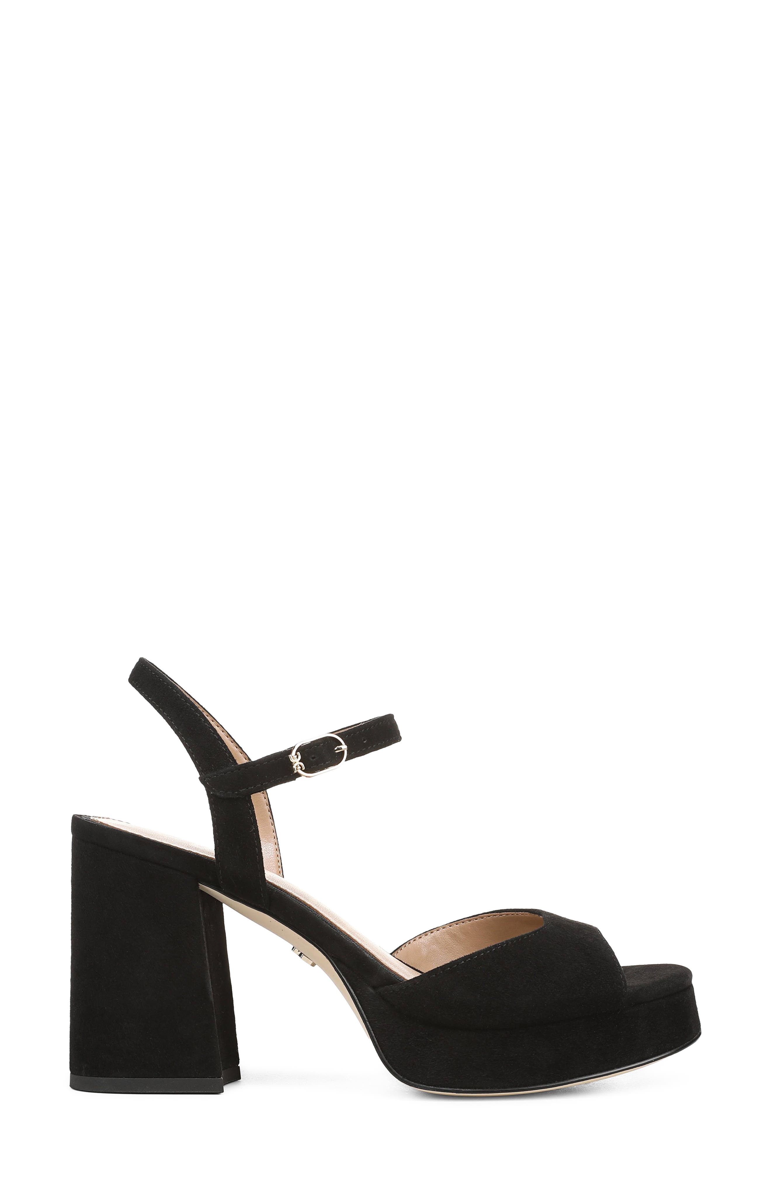 Fleur Platform Sandal, Alternate, color, BLACK SUEDE