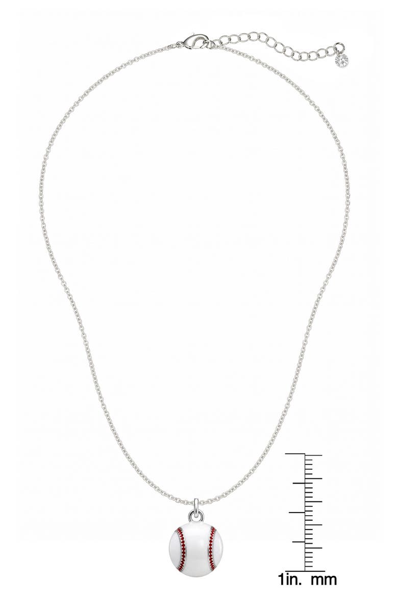 Lily Nily Kids' 3D Baseball Pendant Necklace, Alternate, color, White