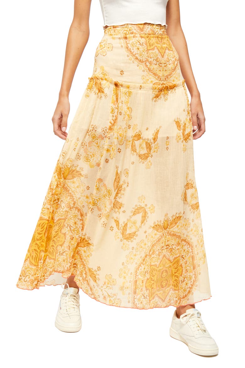 Farrah Drop Waist Maxi Skirt, Main, color, IVORY COMBO
