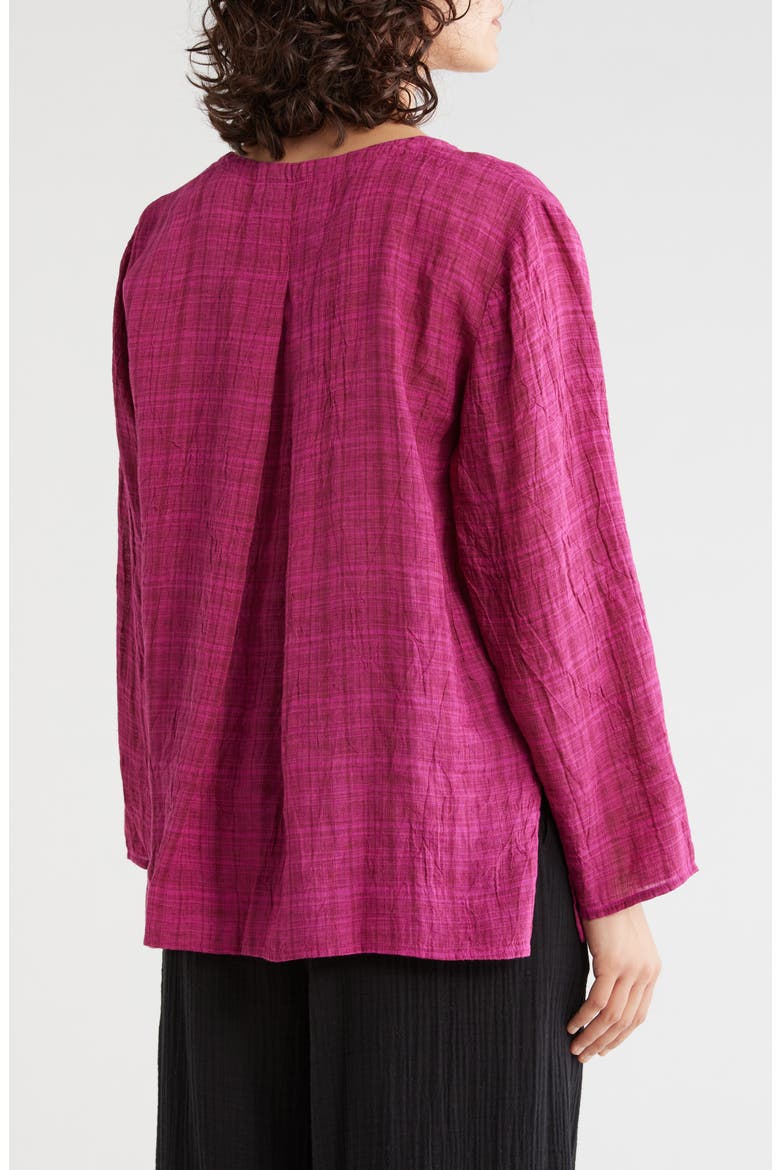 Round Neck Organic Linen Top, Alternate, color, SANGRIA