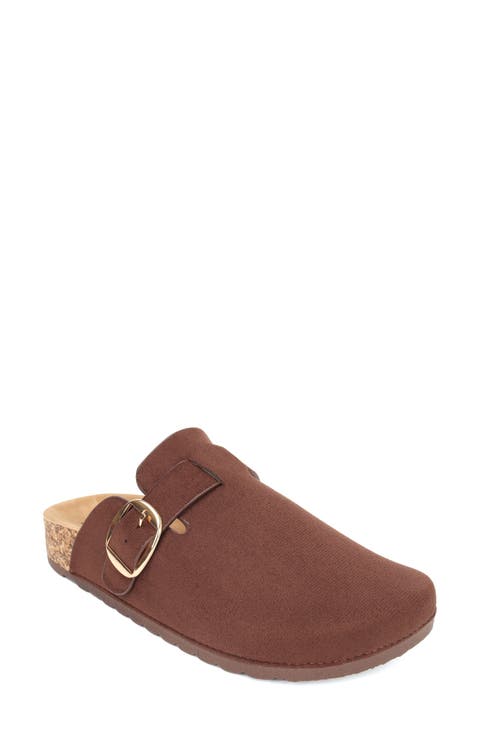 Gila Faux Suede Buckle Clog