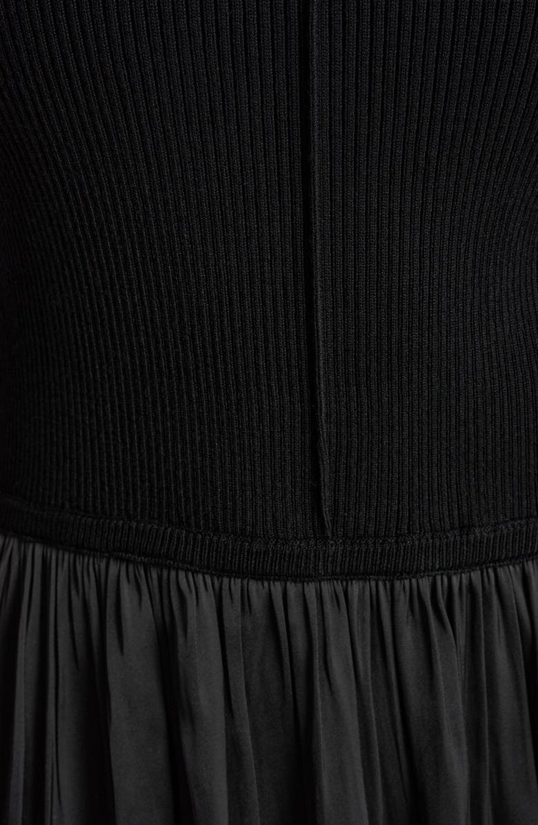 DKNY Mixed Media Short Sleeve Dress, Alternate, color, Black