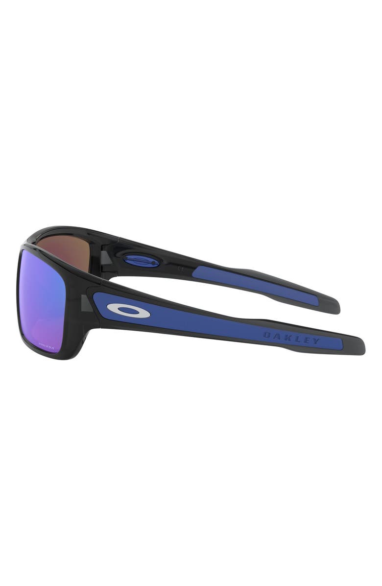 Oakley Turbine 65mm Mirrored Rectangular Sunglasses, Alternate, color, Black