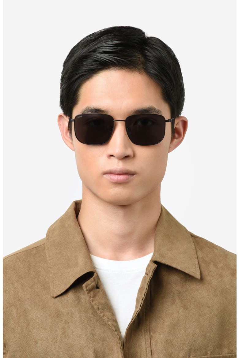 1619/F/S 58mm Rectangle Sunglasses, Alternate, color, MATTE BLACK