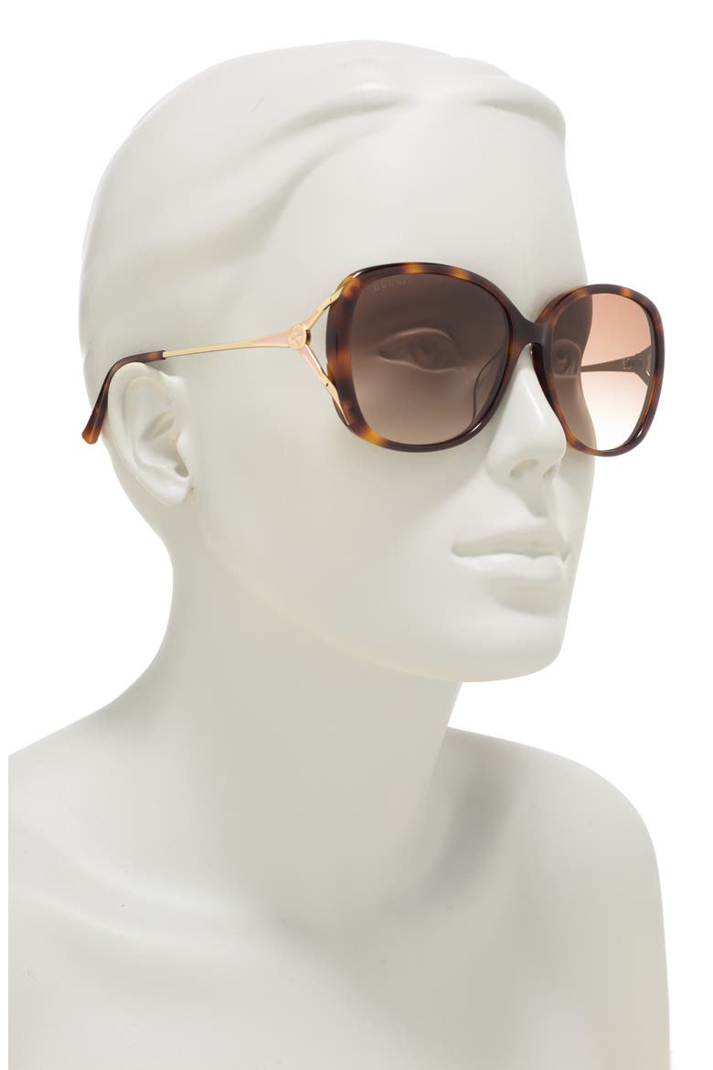 58mm Oval Sunglasses, Alternate, color, HAVANA