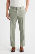 BOSS Genius Slim Fit Microcheck Flat Front Stretch Dress Pants