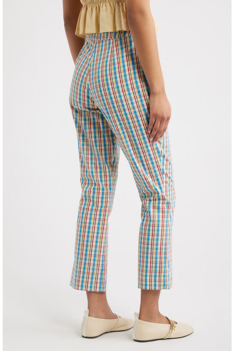 Iria Check Cotton & Linen Capri Pants, Alternate, color, SOFIA CHECK