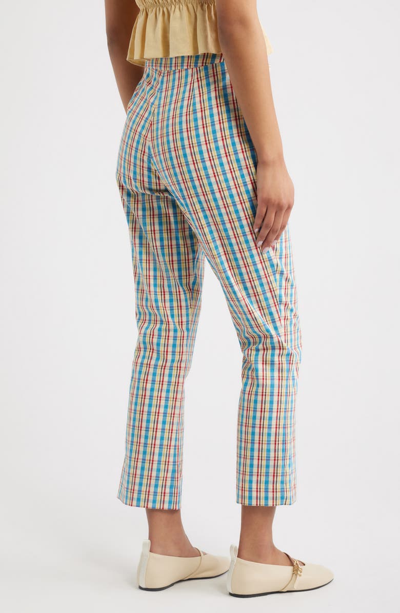 Faithfull the Brand Iria Check Cotton & Linen Capri Pants, Alternate, color, Sofia Check