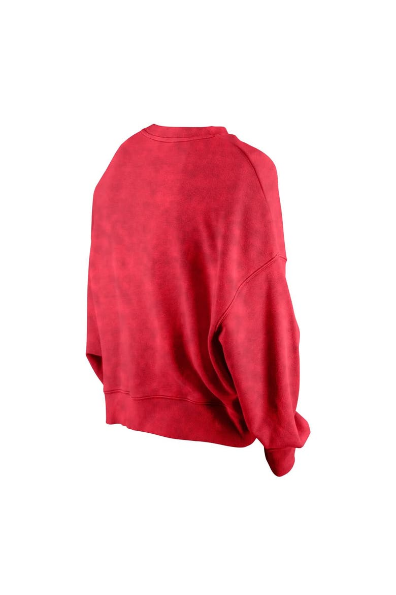 Women's New Era Scarlet San Francisco 49ers Throwback Boxy Sweatshirt, Alternate, color, Scarlet