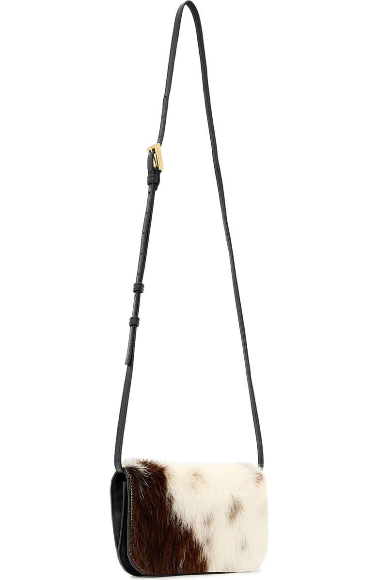 AllSaints Maeve Genuine Calf Hair & Leather Crossbody Wallet, Alternate, color, Cow Print