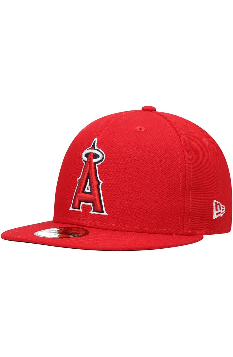 New Era Men's New Era Red Los Angeles Angels 9/11 Memorial Side Patch 59FIFTY Fitted Hat, Alternate, color,