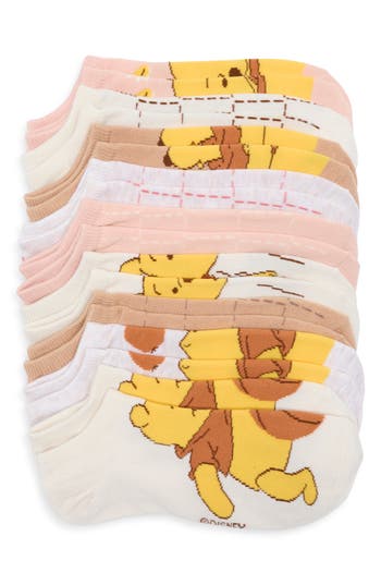 Centric Brands Winnie The Pooh Assorted 9-pack Ankle Socks In Multi