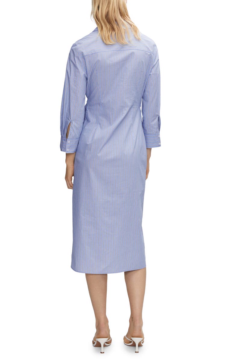 MANGO Stripe Long Sleeve Cotton Wrap Shirtdress, Alternate, color, 
