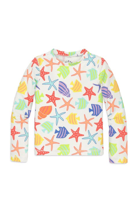 Kids Long Sleeve Swim Top In Seasonal Prints (Toddler, Little Kid, Big Kid)