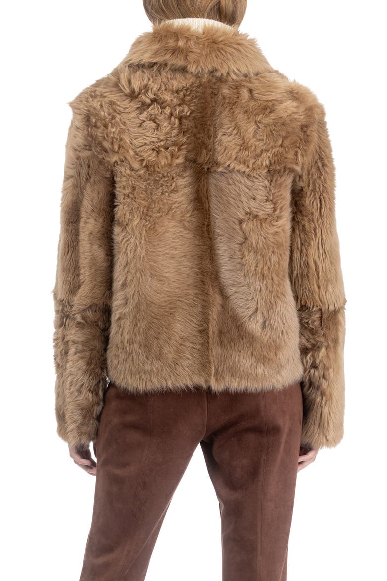 Genuine Shearling Reversible Jacket, Alternate, color, DARK CAMEL