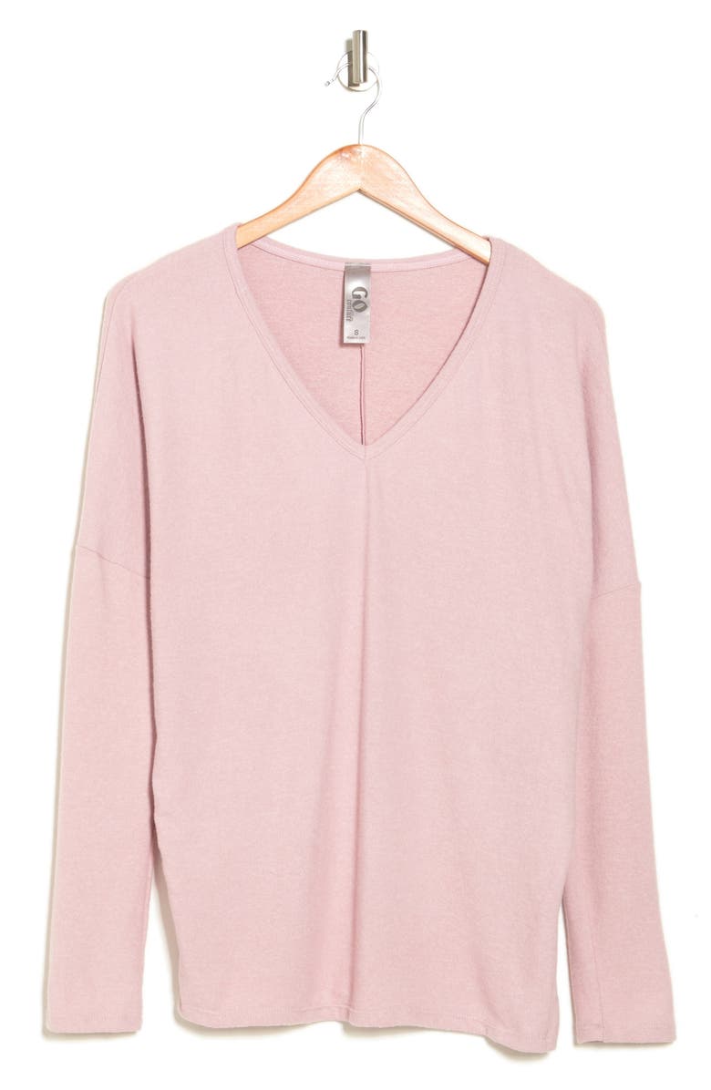 GO COUTURE V-Neck Dolman Sleeve Sweater, Alternate, color, Gossamer Pink