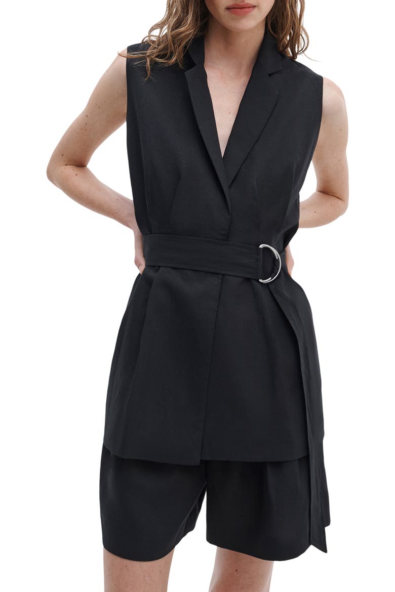 Mandi Belted Vest, Main, color, BLACK