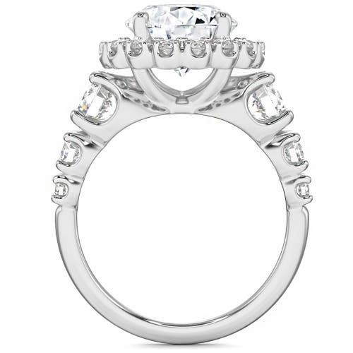 Bliss Diamond 5ct Halo Round Brilliant Cut Diamond Engagement Ring Lab Grown In 14k Rose Gold