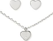 Kate Spade New York mini heart pendant necklace & stud gift set