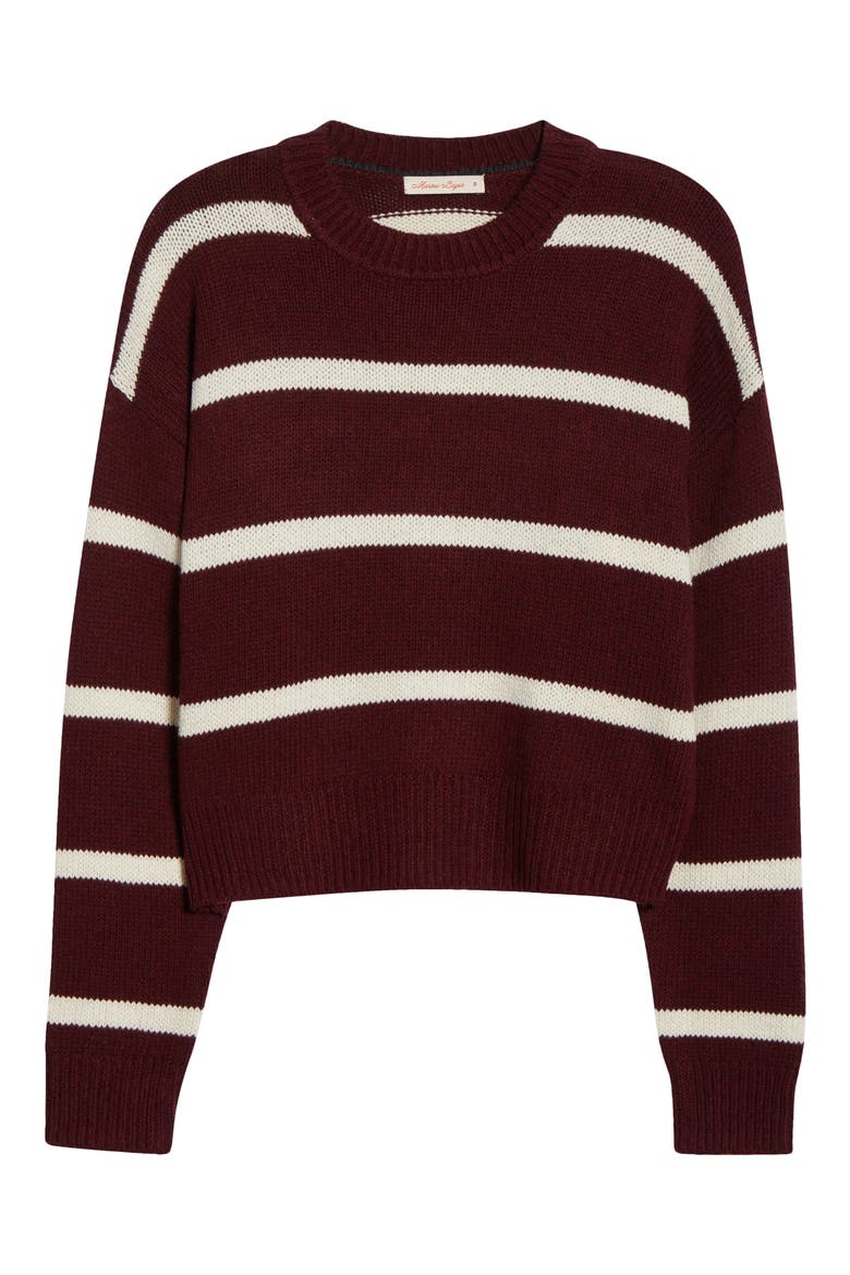 Berkeley Stripe Merino Wool Blend Sweater, Alternate, color, CHERRY STRIPE