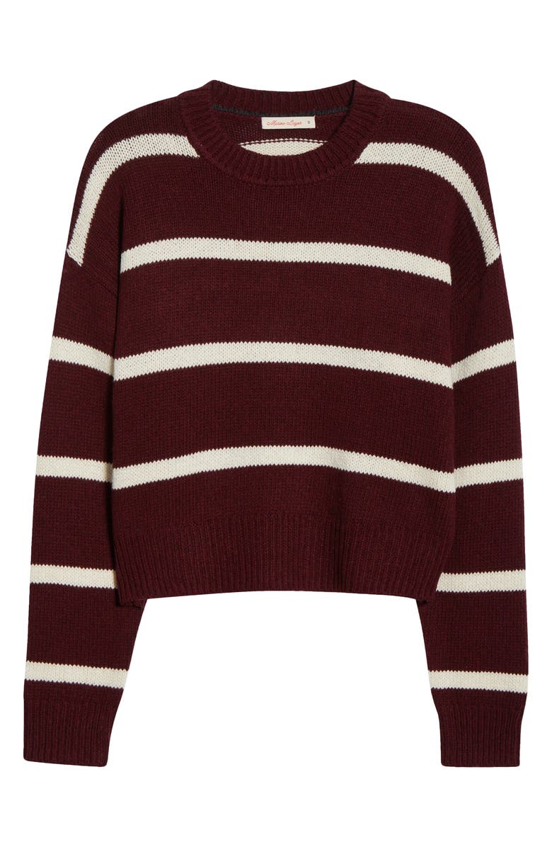 Marine Layer Berkeley Stripe Merino Wool Blend Sweater, Alternate, color, Cherry