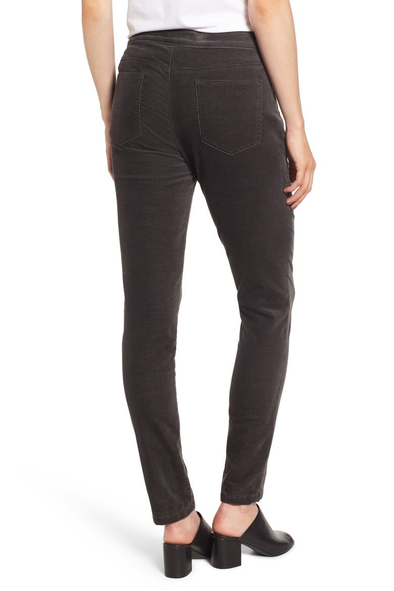 Stretch Velvet Skinny Pants, Alternate, color, GRAPHITE