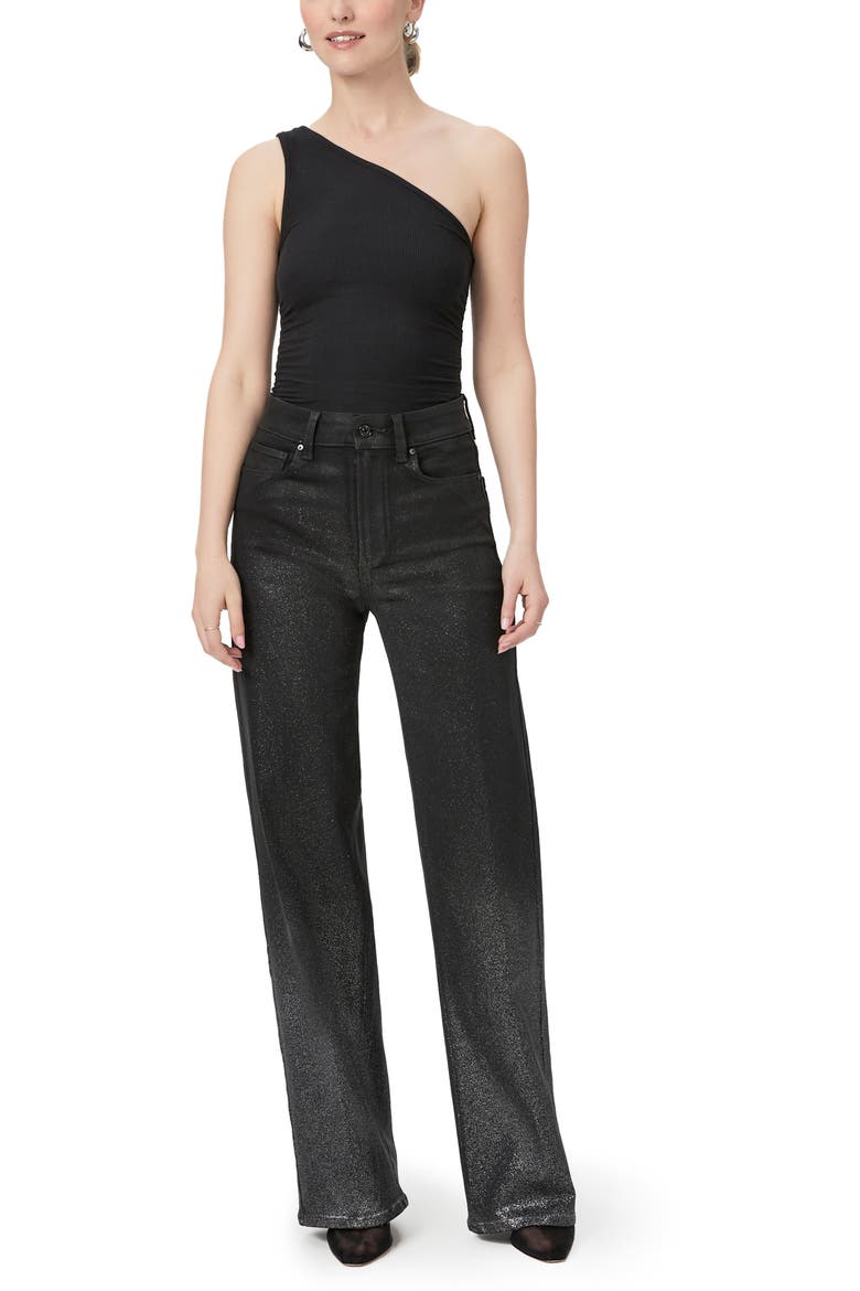 Sasha Ombré Sparkle Coated High Waist Wide Leg Jeans, Alternate, color, BLKSLVLUXE