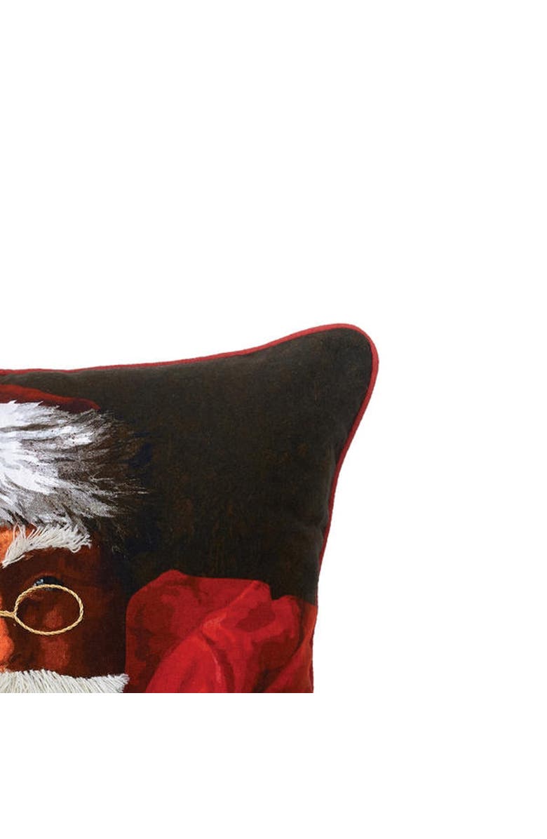 C&F Home Santa Claus With Toys Printed and Embroidered Christmas Throw Pillow, 18" x 18", Alternate, color, Black