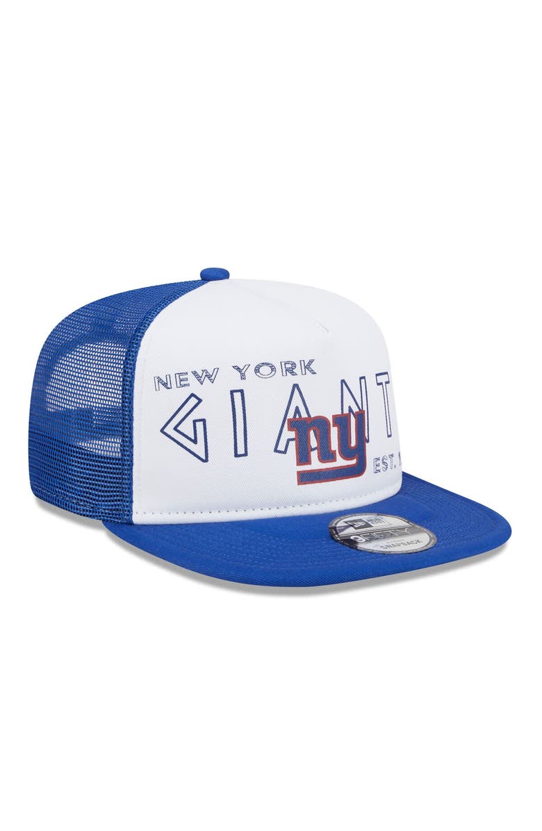 New Era Men's New Era White/Royal New York Giants Banger 9FIFTY Trucker Snapback Hat, Alternate, color, White
