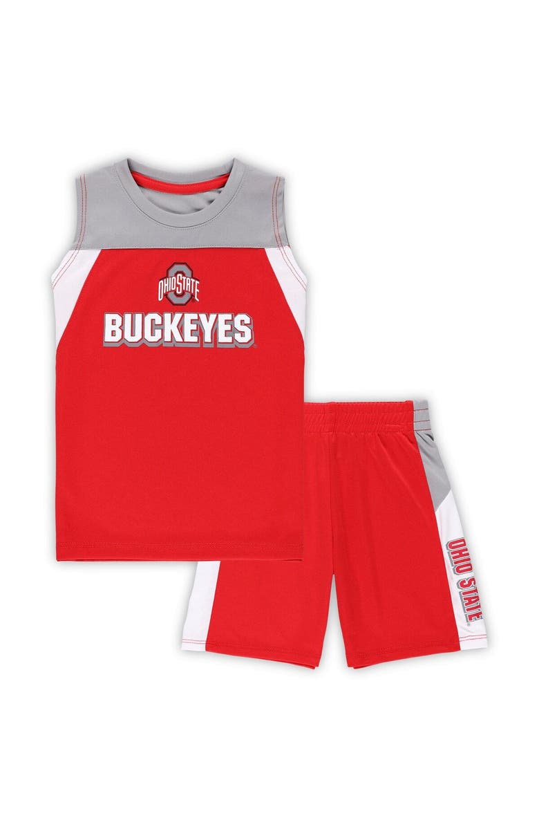 COLOSSEUM Toddler Colosseum Scarlet Ohio State Buckeyes Ozone Tank Top & Shorts Set, Main, color,