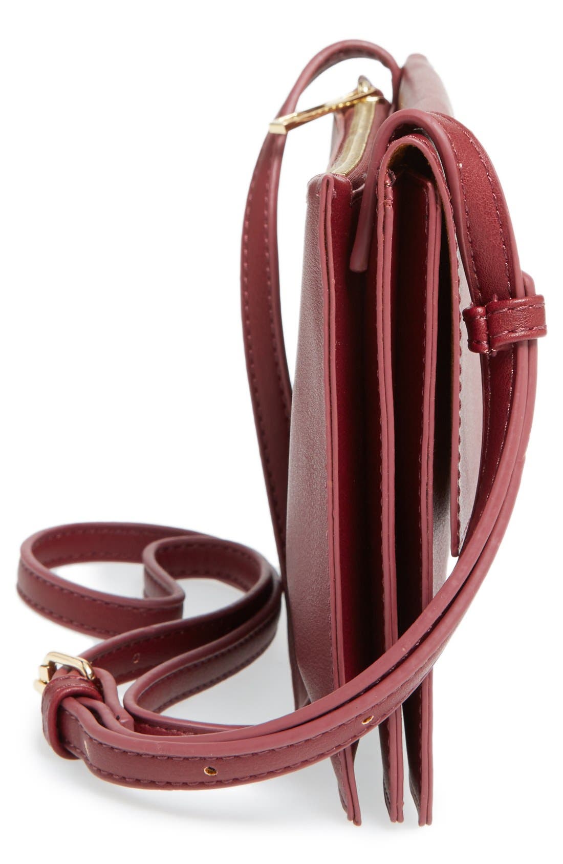 'Vanessa' Faux Leather Crossbody Bag, Alternate, color, BERRY