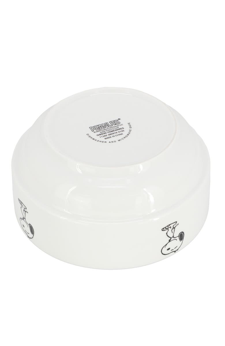 Gibson Sunday Strips 2 Piece 6 Inch Round Fine Ceramic Bowl Set, Alternate, color, White