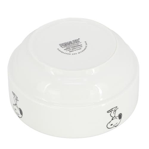 Gibson Sunday Strips 2 Piece 6 Inch Round Fine Ceramic Bowl Set In White