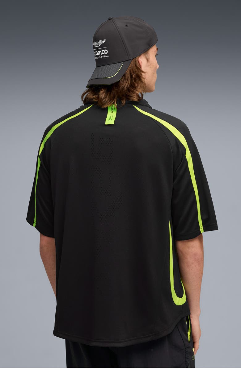 PUMA x AMF1 Lifestyle Short Sleeve Quarter Zip Jersey, Alternate, color, Puma Black