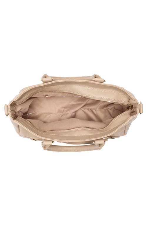 Madden Girl Faux Leather Bowler Top Handle Bag & Charm In Brown