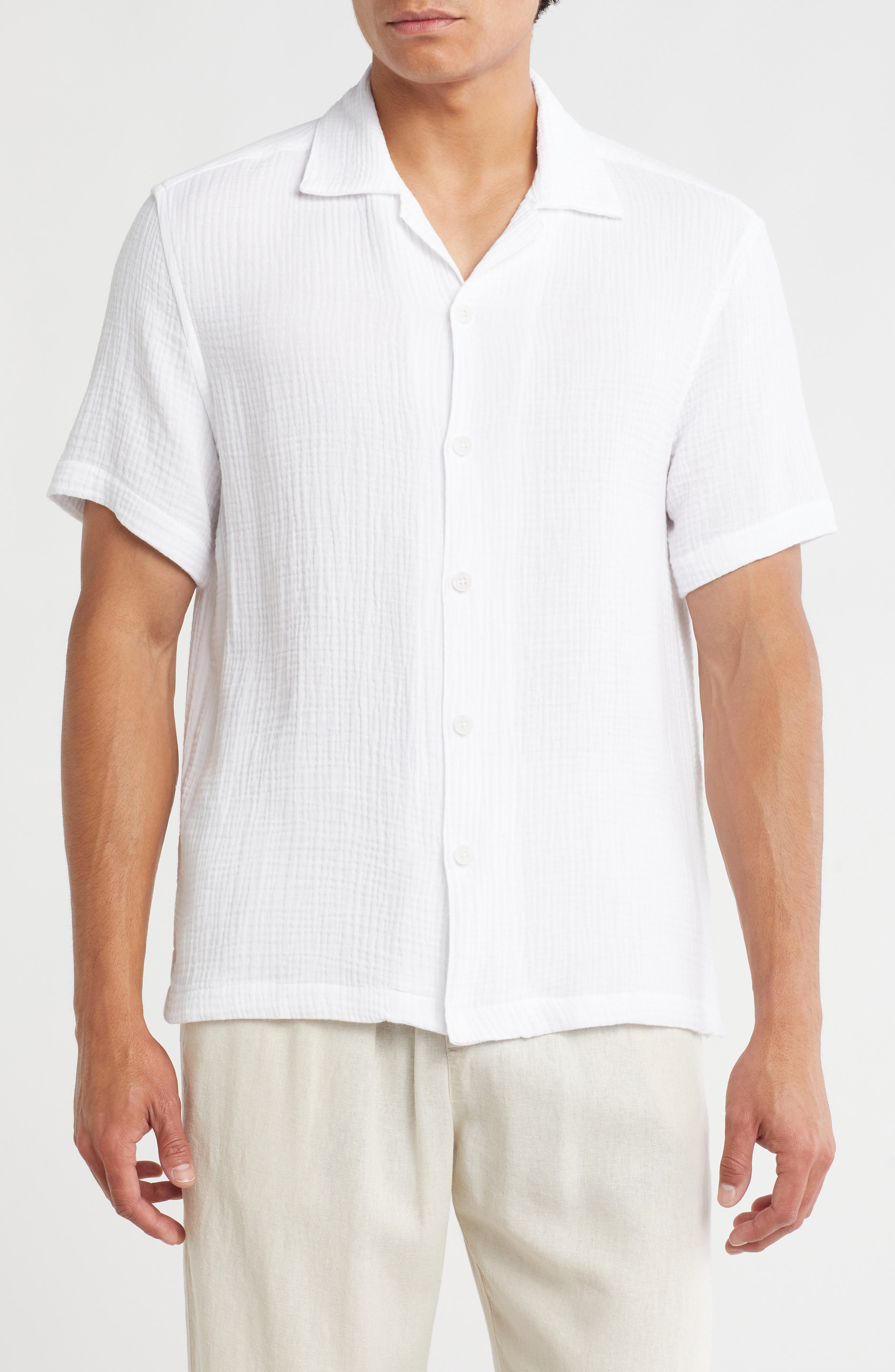 DENIM AND FLOWER Relaxed Fit Knit Camp Shirt