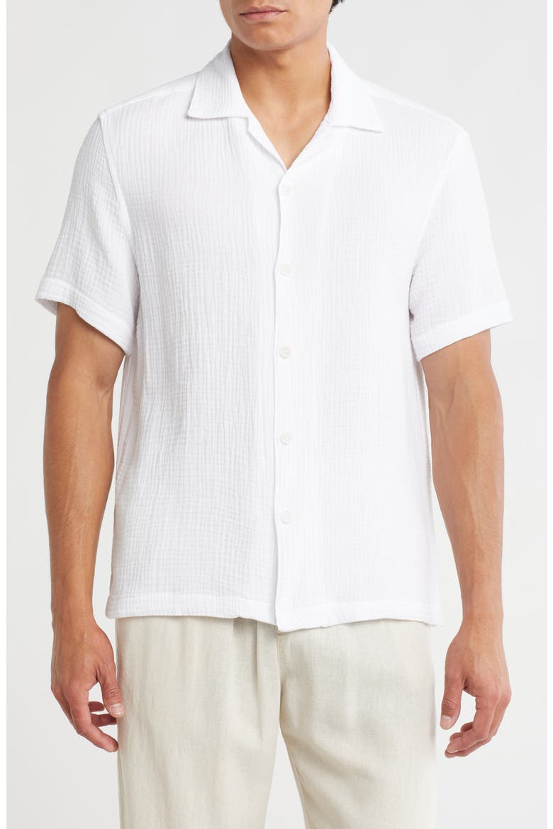 Relaxed Fit Knit Camp Shirt, Main, color, OFF WHITE