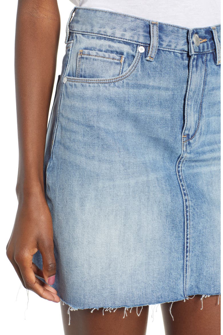 Raw Hem Denim Skirt, Alternate, color, SERENGETI