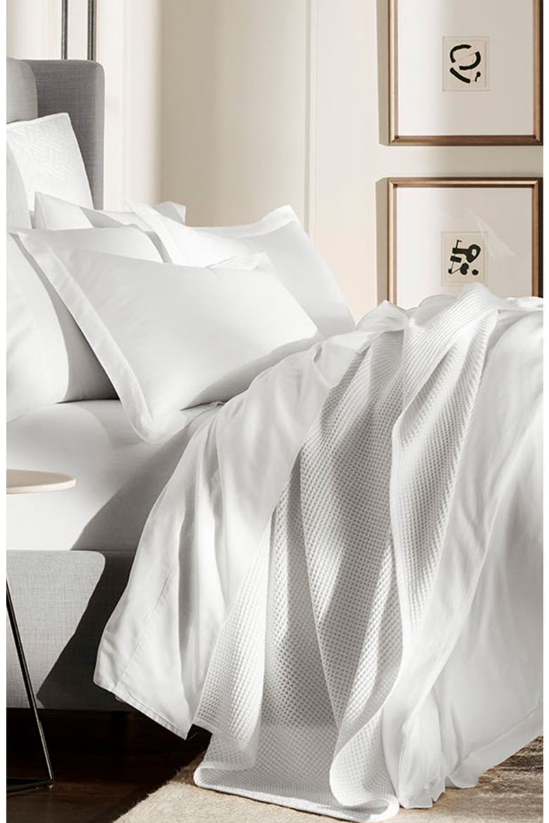 Percale Hemmed Sheet Set, Alternate, color, WHITE