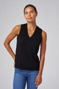 Franne Golde Slub Jersey V-Neck Sleeveless Tank