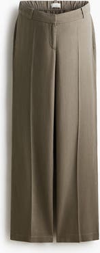 H&M Mama Linen-blend Tailored Trousers