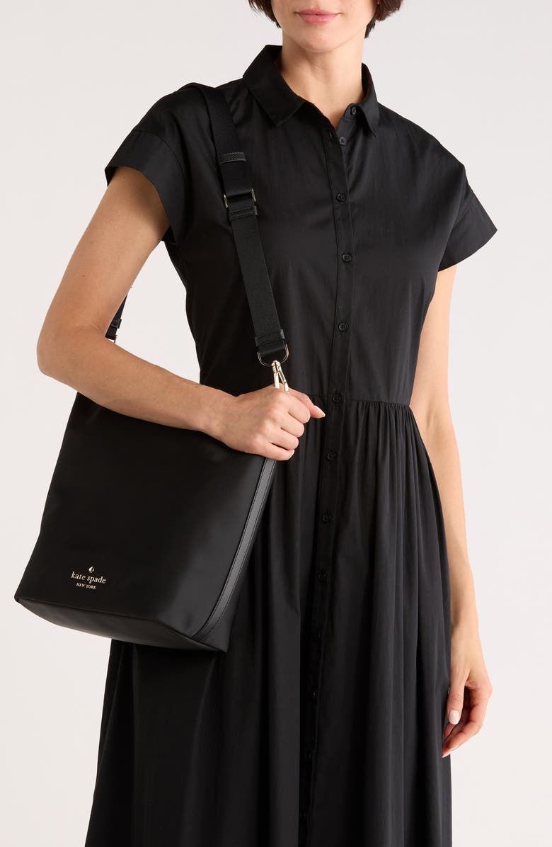 Kate Spade New York large chelsea nylon crossbody bag, Alternate, color, Black