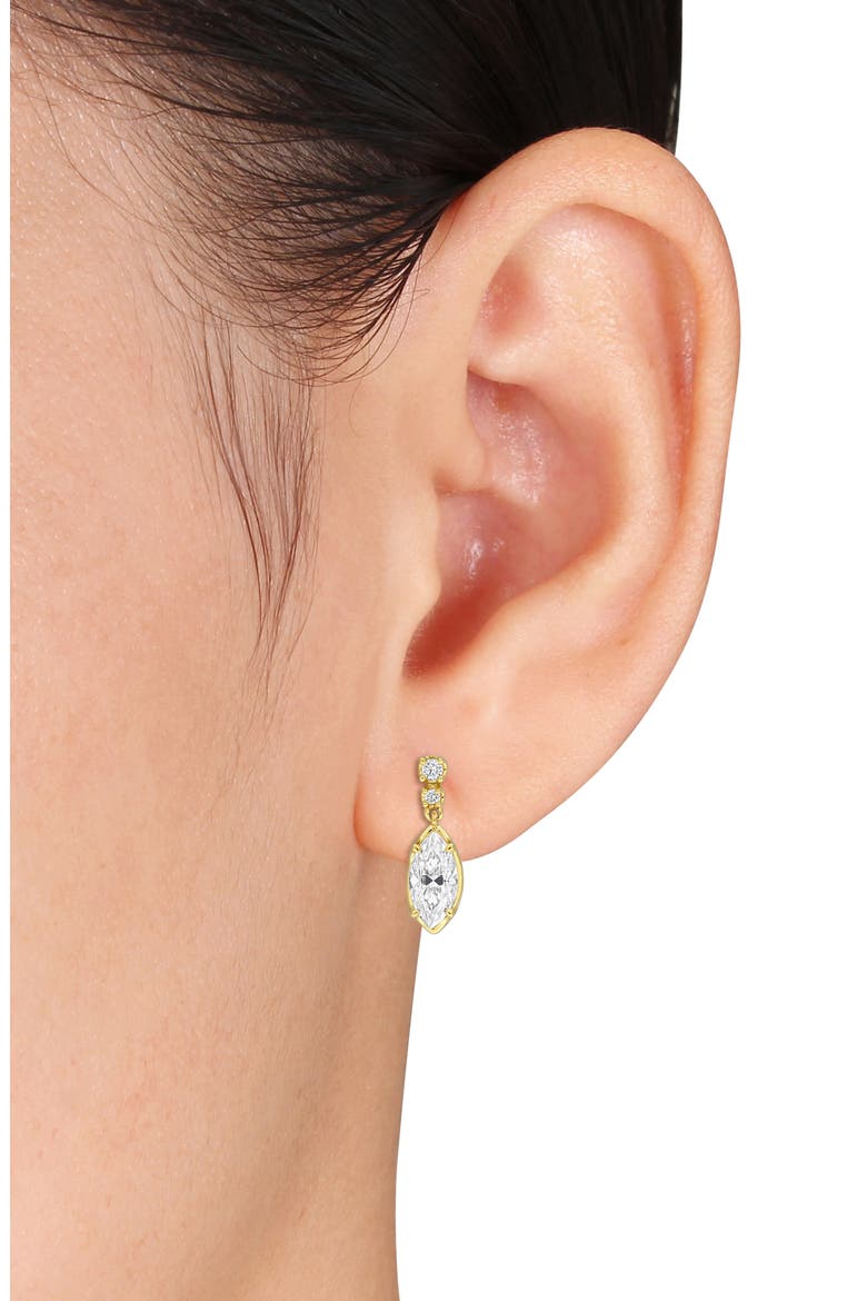 Marquise Created Moissanite Drop Earrings, Alternate, color, GOLD