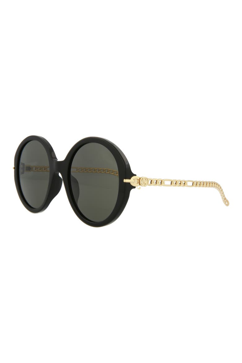 56mm Oversize Round Sunglasses, Alternate, color, BLACK GOLD GREY
