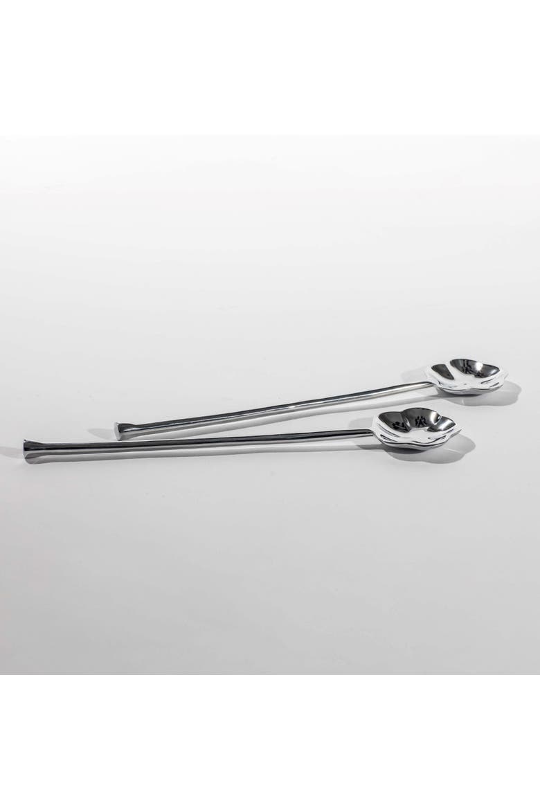Fiore Salad Servers, Main, color, Silver