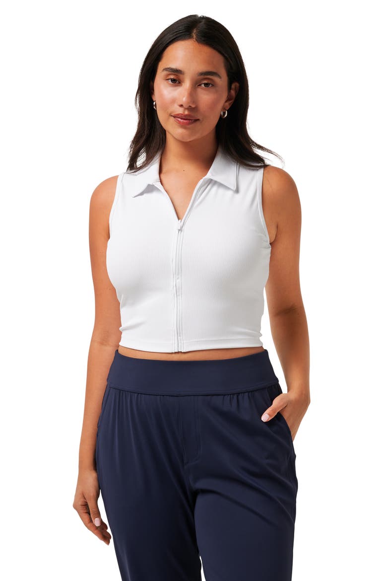 Moveknit Zip Crop Top, Alternate, color, WHITE