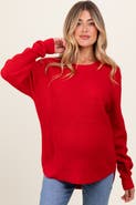 PinkBlush Waffle Knit Rounded Hem Sweater