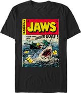 Jaws Men's Jaws Retro Comic Book Shark Graphic T-Shirt